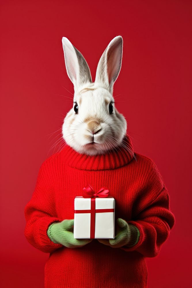 Portrait holding sweater mammal. AI generated Image by rawpixel.