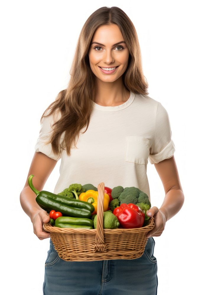 Vegetable basket holding adult. AI generated Image by rawpixel.