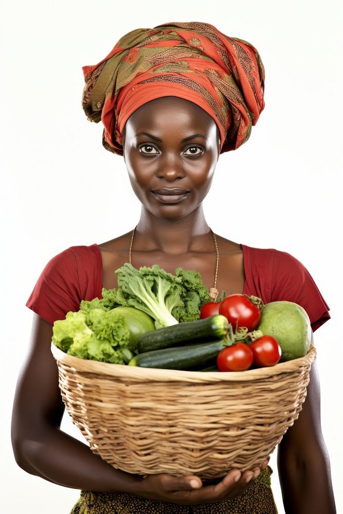Vegetable basket portrait holding. AI generated Image by rawpixel.
