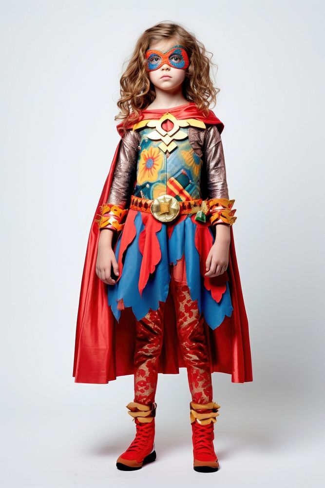 Superhero costume dress girl. AI generated Image by rawpixel.