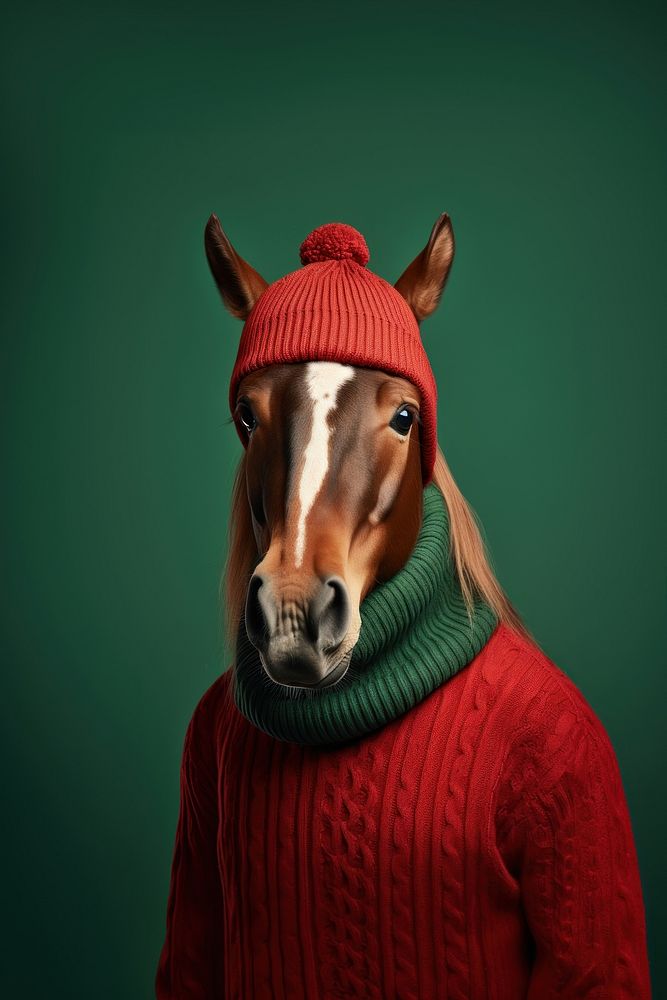 Sweater horse portrait mammal. AI generated Image by rawpixel.