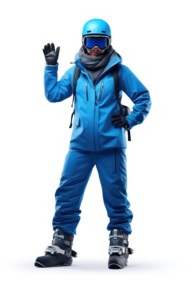 Snowboard helmet jacket blue. AI generated Image by rawpixel.