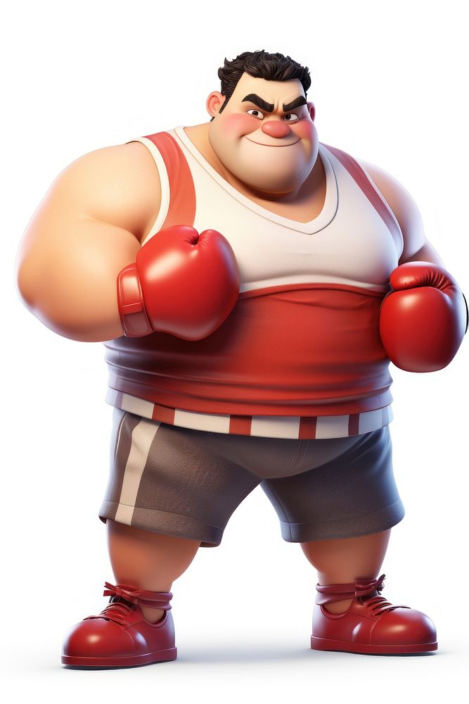 Cartoon sports boxing white background. AI generated Image by rawpixel.