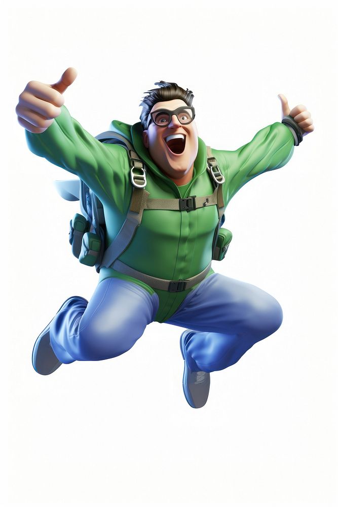 Skydiving adult man exhilaration. AI generated Image by rawpixel.