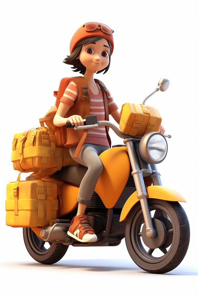 Motorcycle vehicle cartoon riding. AI generated Image by rawpixel.