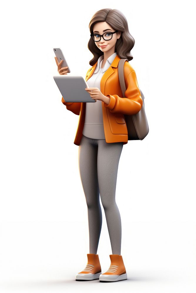 Computer cartoon adult woman. AI generated Image by rawpixel.