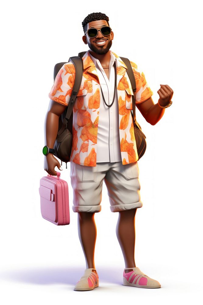 Vacation cartoon adult man. AI generated Image by rawpixel.