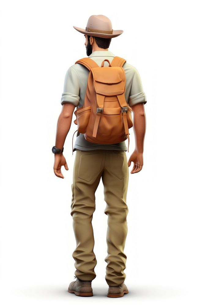 Backpack cartoon adult man. AI generated Image by rawpixel.