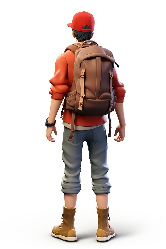 Backpack cartoon adult man. AI generated Image by rawpixel.
