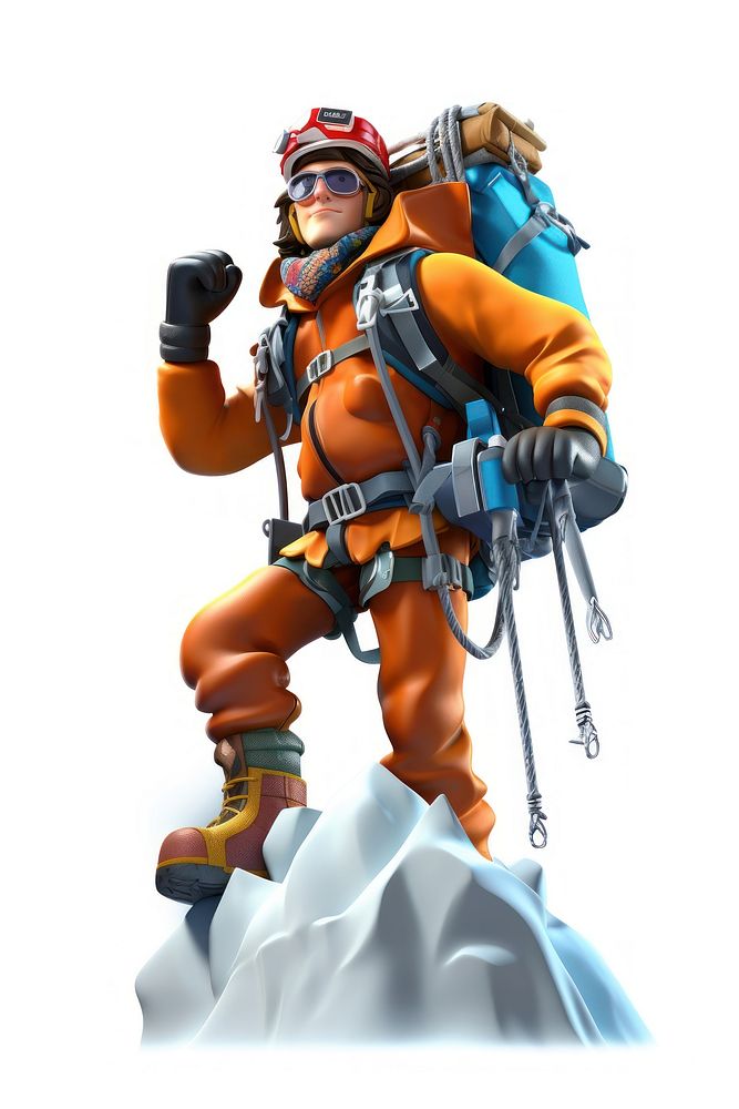 Cartoon mountaineering snowboarding protection. AI generated Image by rawpixel.