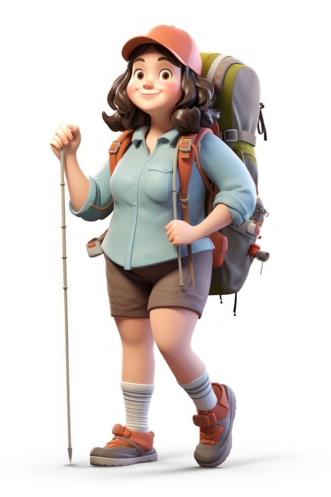 Backpack cartoon white background adventure. AI generated Image by rawpixel.