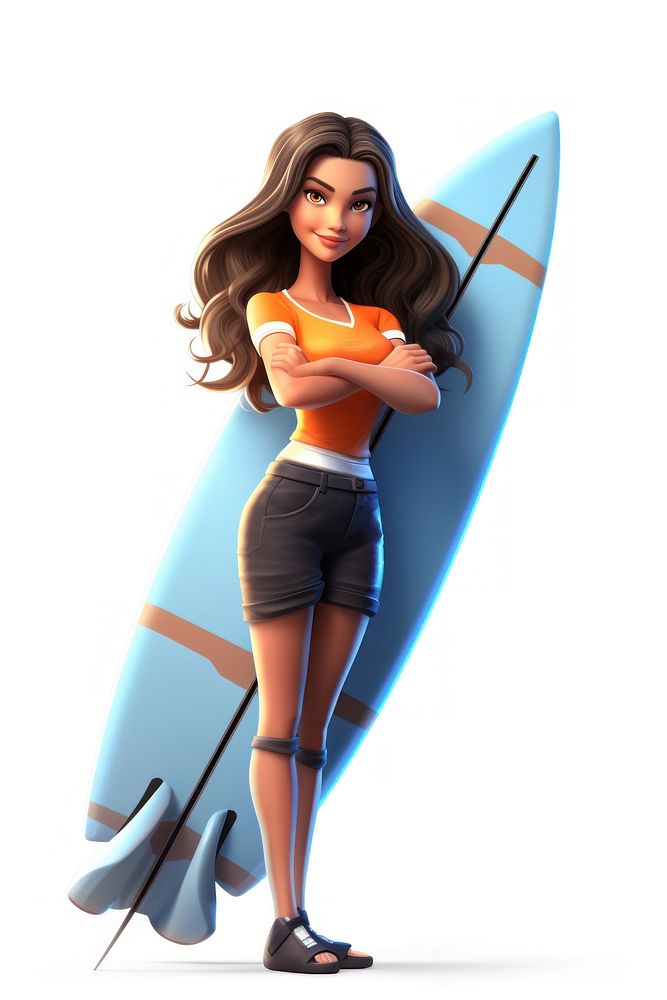 Surfboard surfing cartoon sports. AI generated Image by rawpixel.