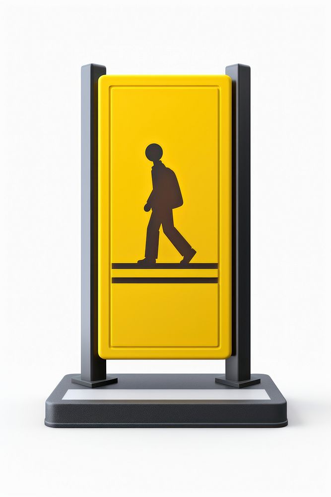 Outdoors sign pedestrian crossing sign white background. AI generated Image by rawpixel.