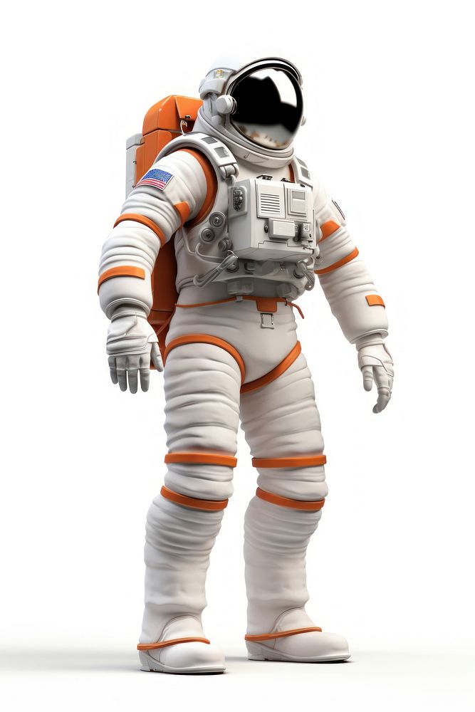 Astronaut robot white background protection. AI generated Image by rawpixel.