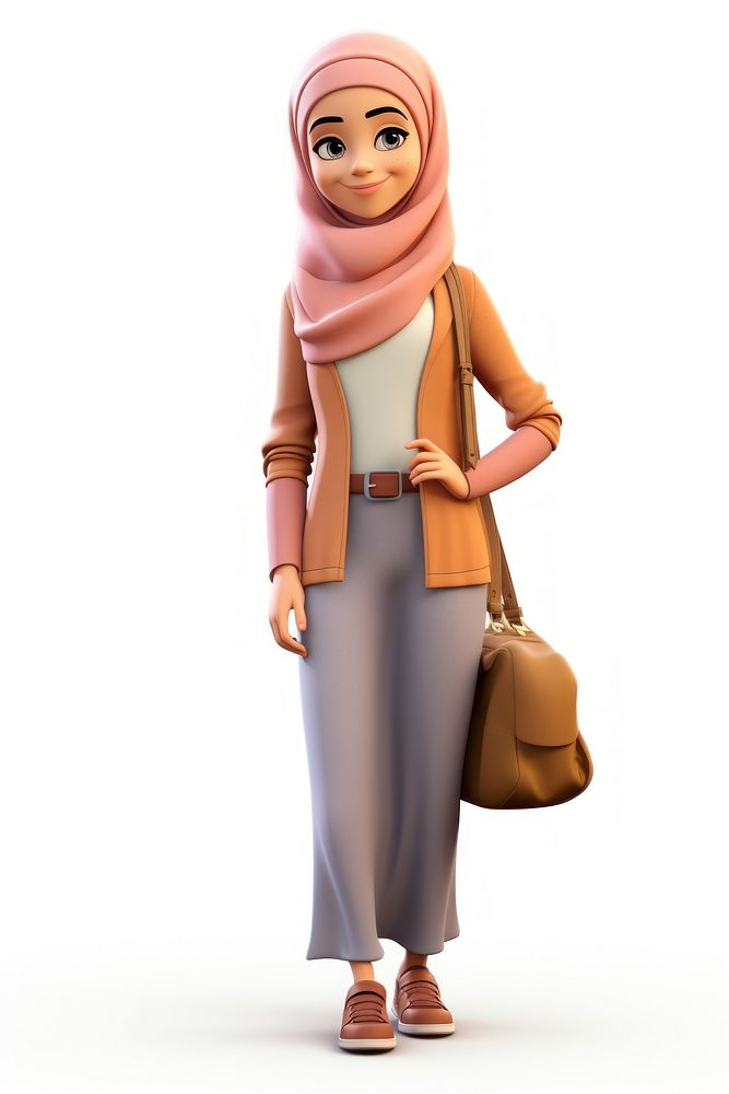 Cartoon hijab scarf adult. AI generated Image by rawpixel.