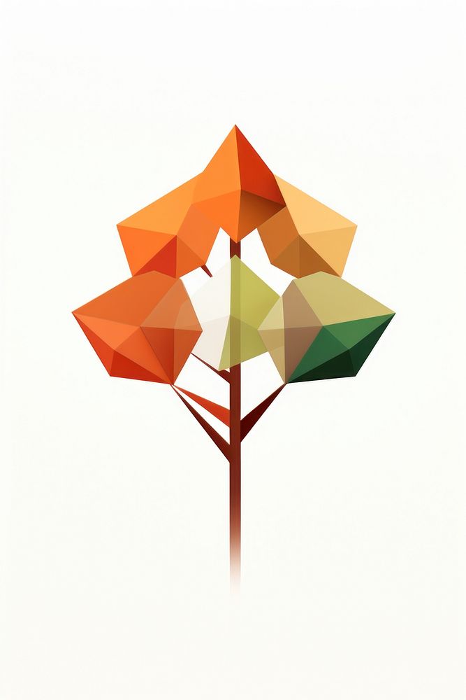 Origami tree art white background. AI generated Image by rawpixel.