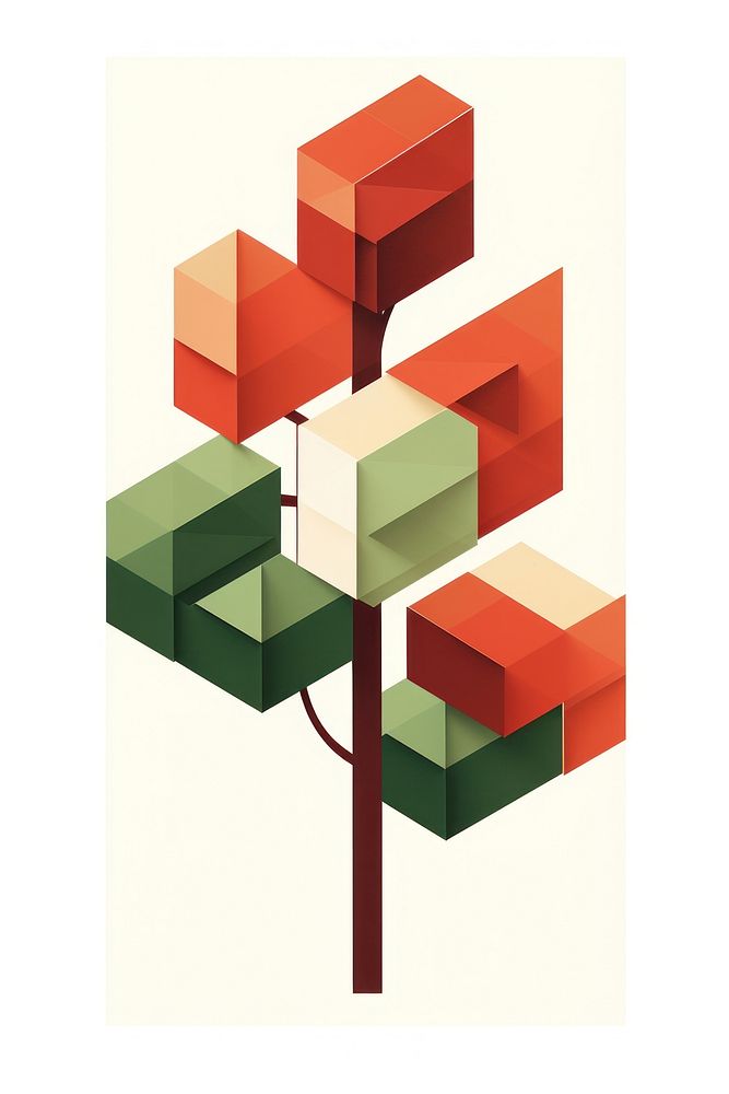 Tree art rectangle pattern. AI generated Image by rawpixel.