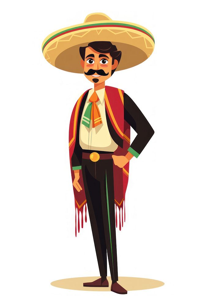 Sombrero white background headwear portrait. AI generated Image by rawpixel.