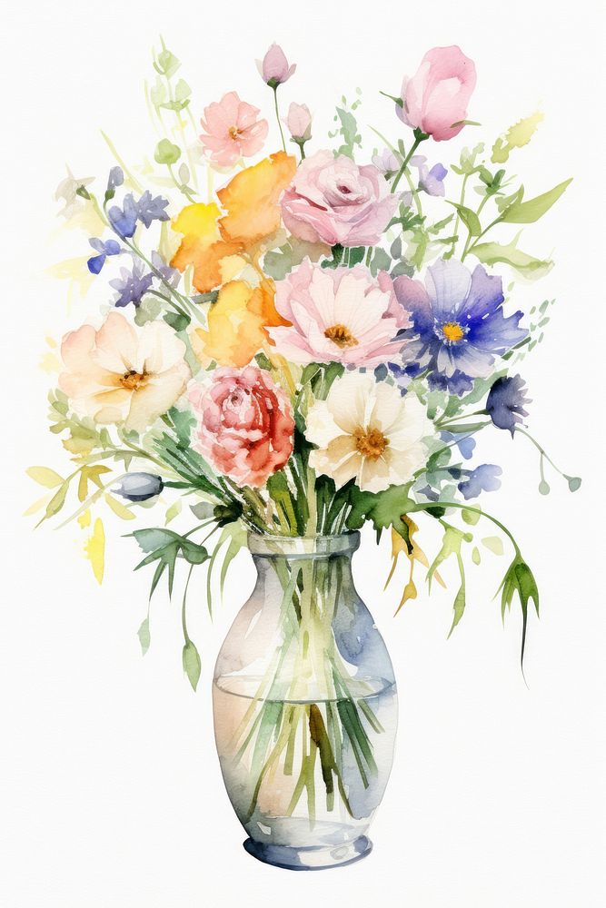 Flower vase plant rose. AI generated Image by rawpixel.