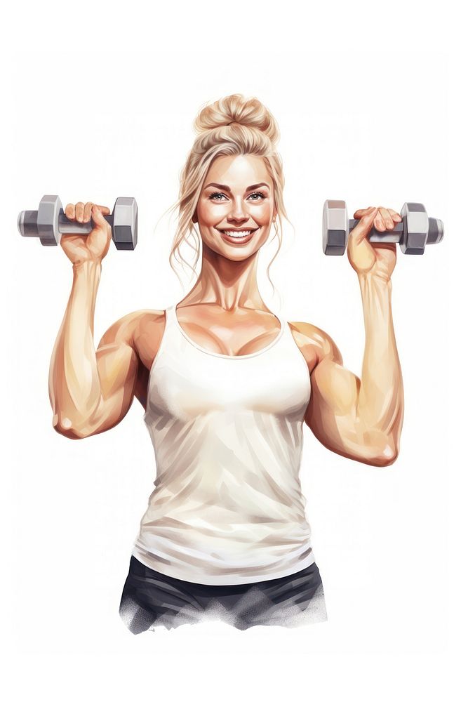 Dumbbell portrait exercise fitness. AI generated Image by rawpixel.