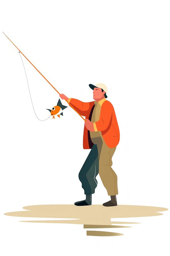 Recreation fisherman standing fishing. AI generated Image by rawpixel.