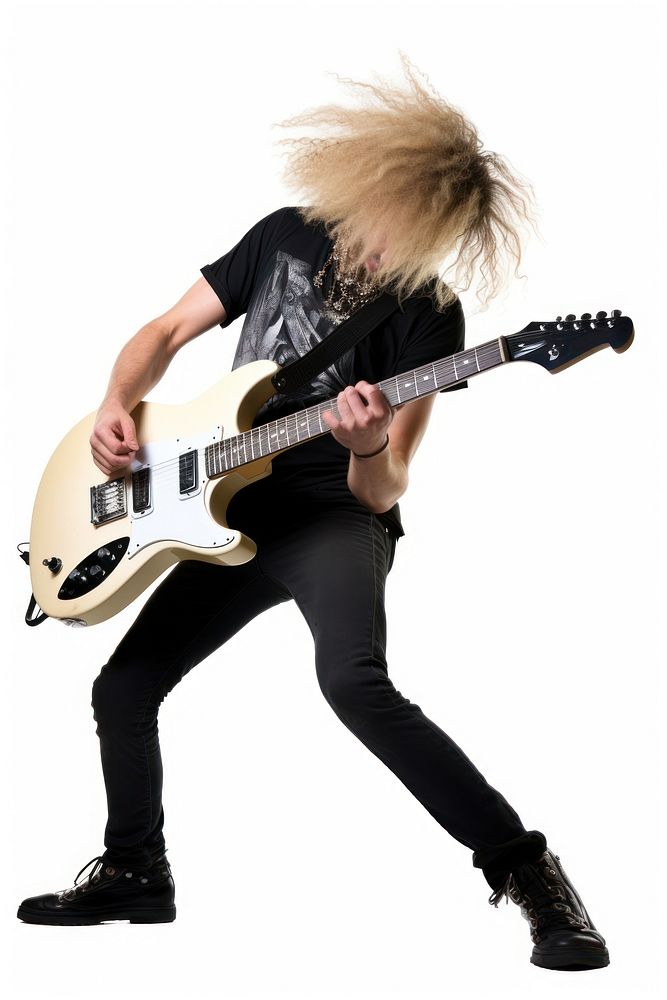 Guitar adult white background individuality. AI generated Image by rawpixel.