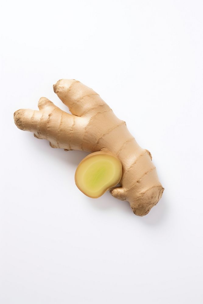 Ginger food white background ingredient. AI generated Image by rawpixel.