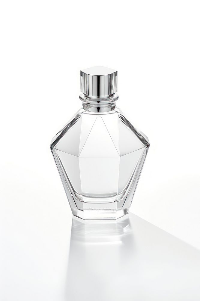 Perfume bottle glass white background. AI generated Image by rawpixel.