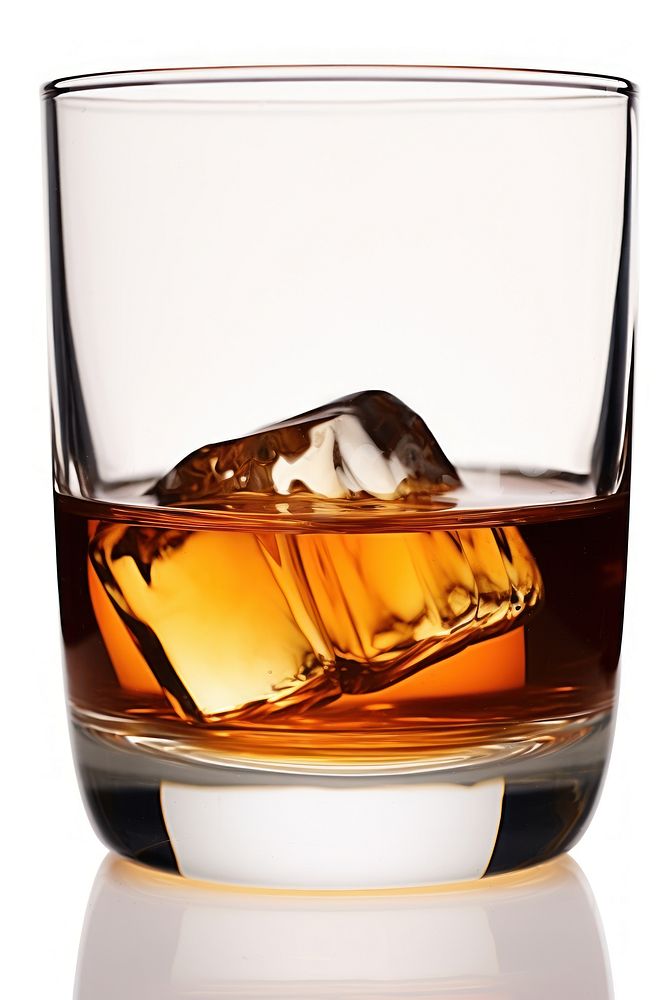 Whisky glass drink white background. AI generated Image by rawpixel.
