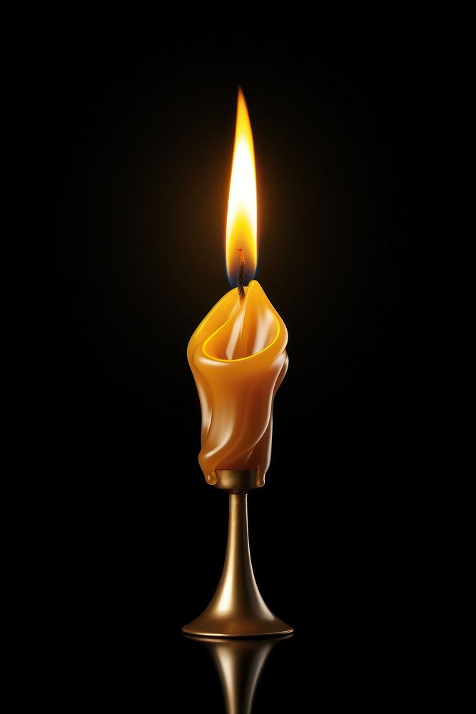 Candle flame fire black background. AI generated Image by rawpixel.