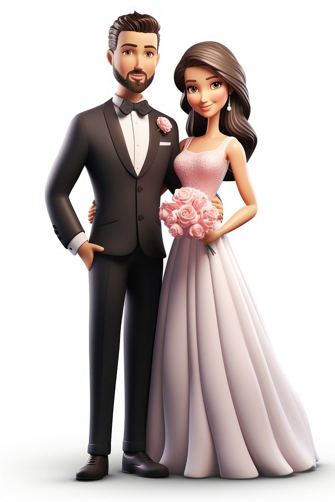 Wedding figurine fashion dress. AI generated Image by rawpixel.
