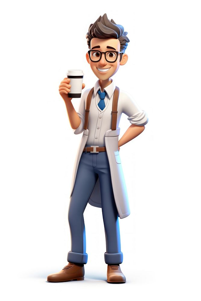 Coffee white background technology portrait. AI generated Image by rawpixel.