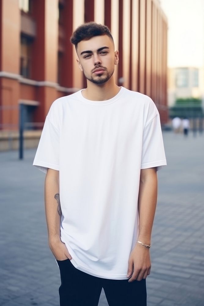 Portrait t-shirt apparel sleeve. 