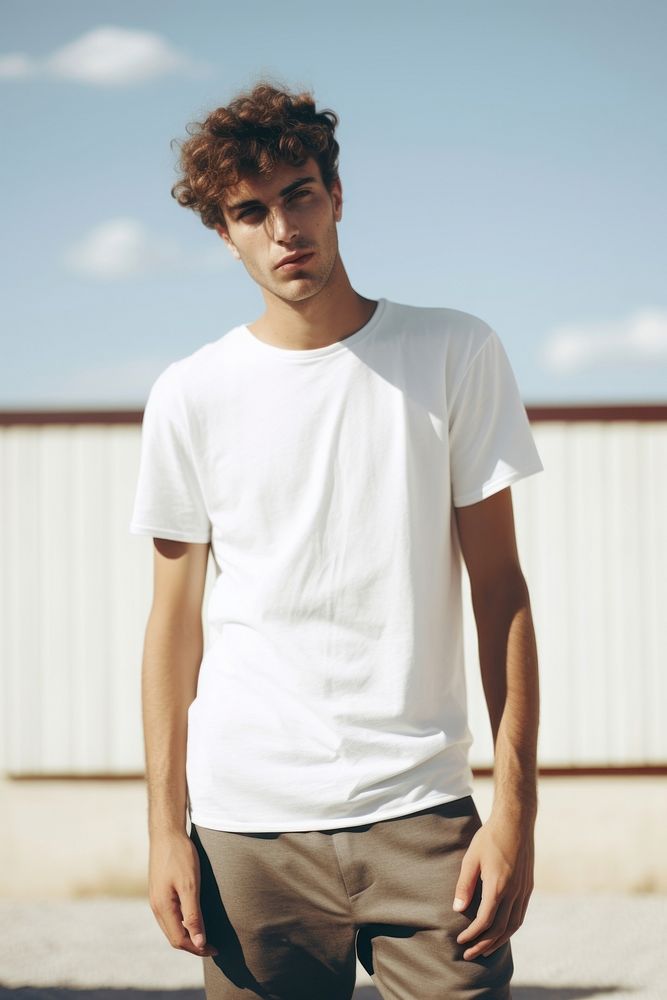 T-shirt portrait outdoors sleeve.