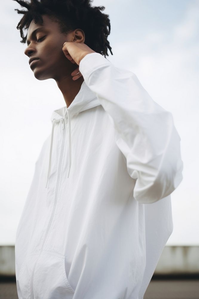 Portrait outdoors sleeve person. 