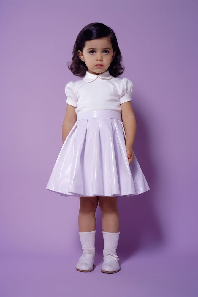 Skirt child standing purple. AI generated Image by rawpixel.