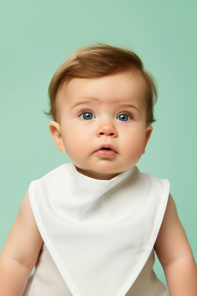 Baby portrait looking child. AI generated Image by rawpixel.