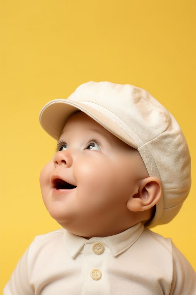 Baby portrait looking yellow. AI generated Image by rawpixel.