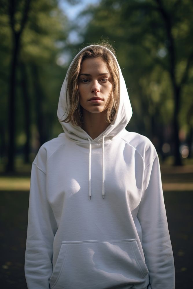 Hood sweatshirt hoodie white. AI generated Image by rawpixel.