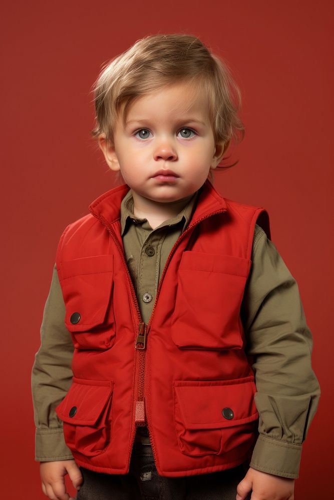 Portrait standing toddler child. 