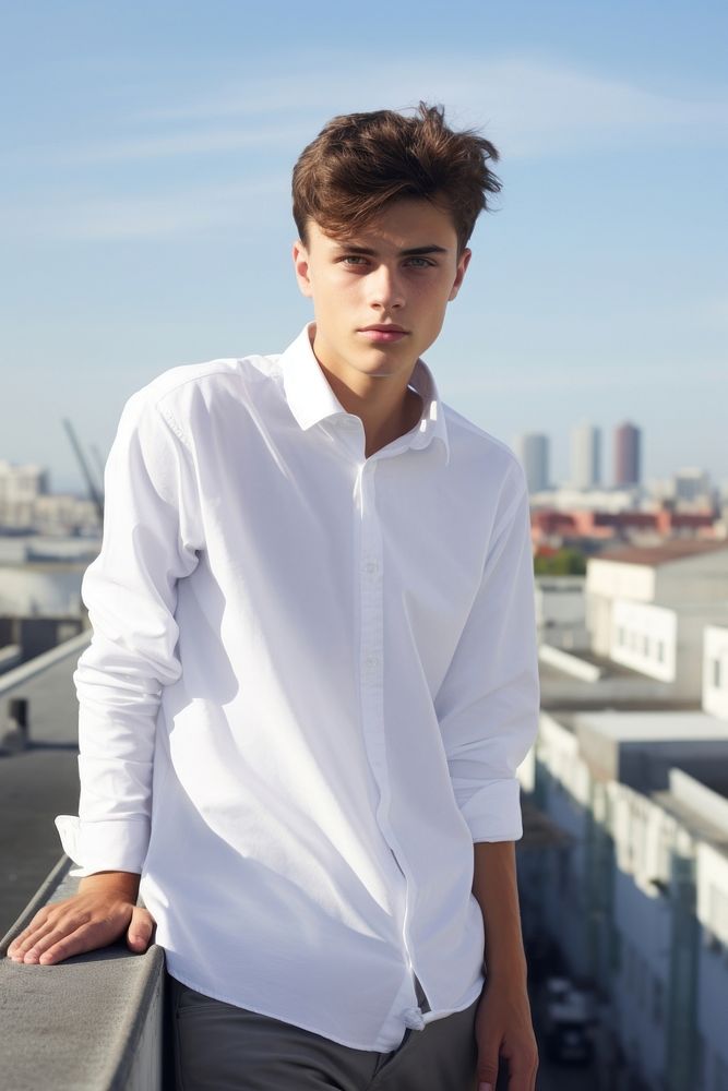 Sleeve shirt adult white. AI generated Image by rawpixel.