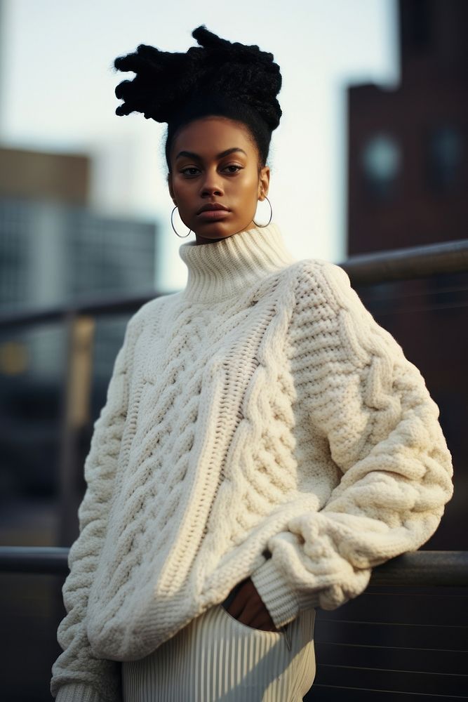 Sweater winter white individuality. AI generated Image by rawpixel.