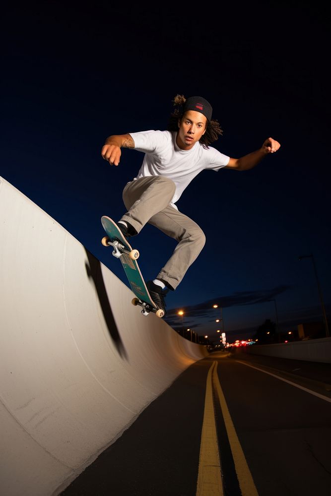 Skateboard skateboarder light photo. AI generated Image by rawpixel.