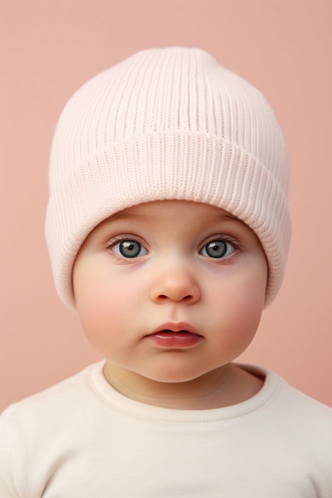 Beanie portrait child white. AI generated Image by rawpixel.