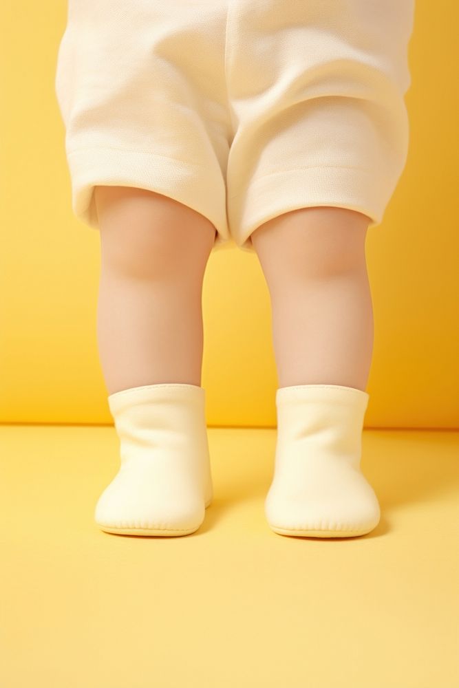 Footwear yellow white child. AI generated Image by rawpixel.