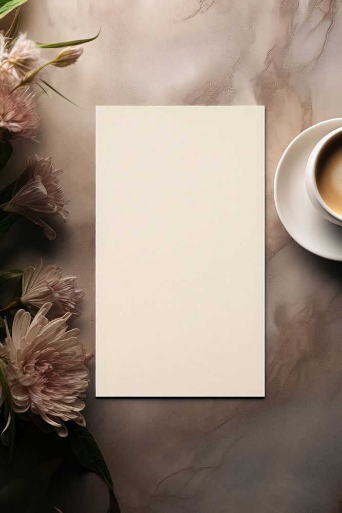 Coffee cup flower table. AI generated Image by rawpixel.