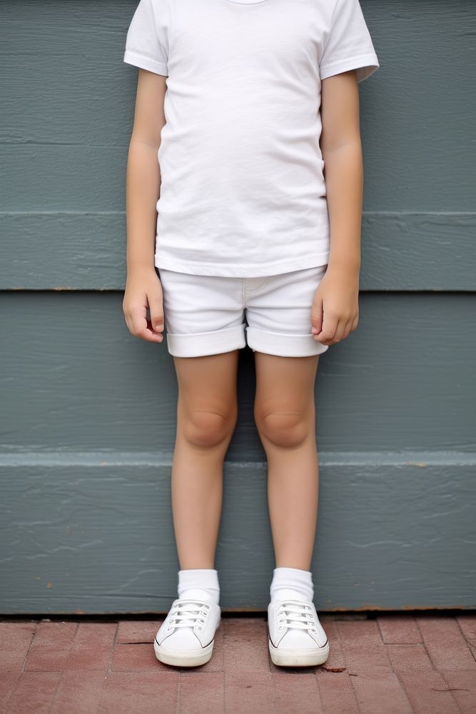 Shorts child footwear white. AI generated Image by rawpixel.