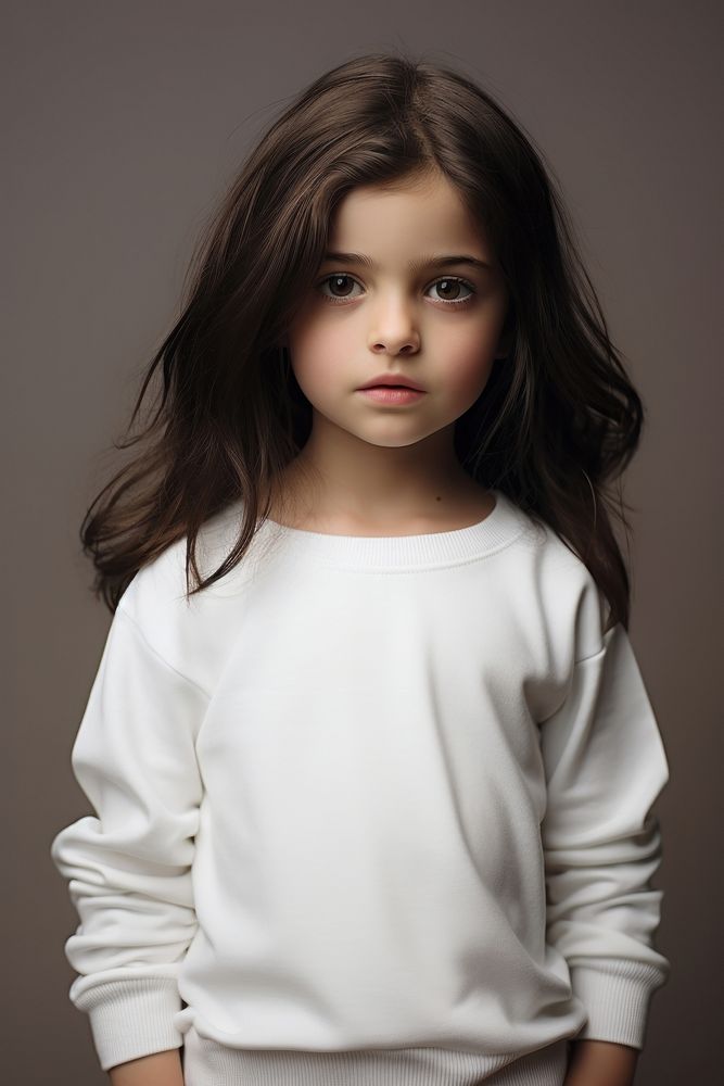 Child portrait sweater sleeve.