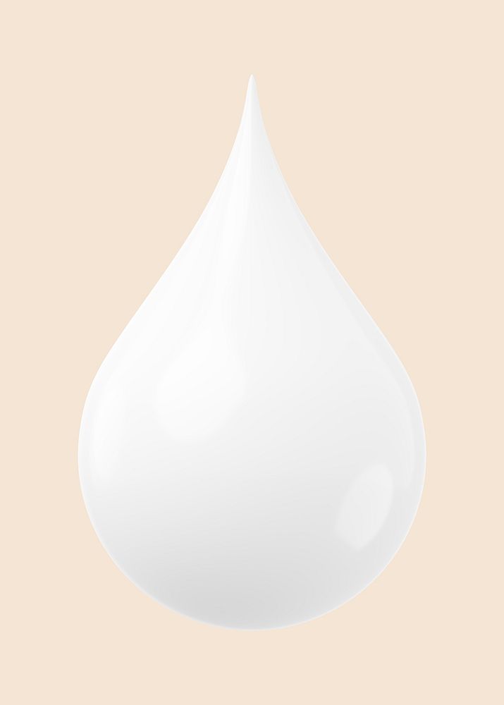 3D white droplet, element illustration