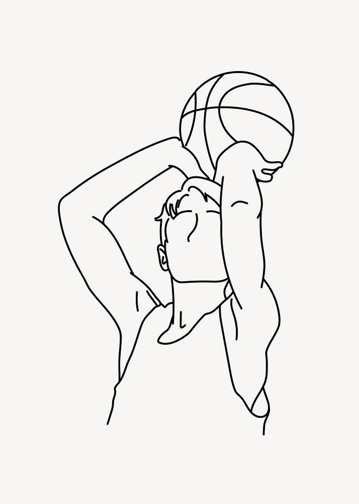 Shooting basketball hand drawn illustration vector